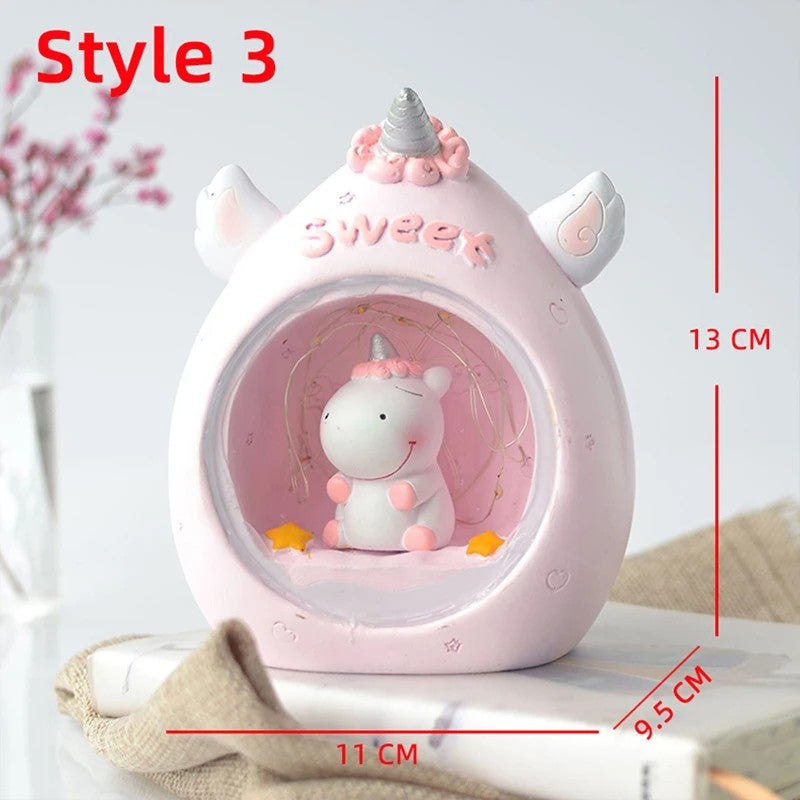 Bluejw LED Resin Unicorn Night Light for Kids, Baby Girls Bedroom Decor, Cute Animal Bedside Lamp, Children's Toy, Xmas Birthday Gift, Night Lights - Image 1